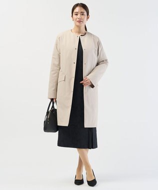 J.PRESS LADIES S ボタニカルジャガード ワンピース ダークネイビー系