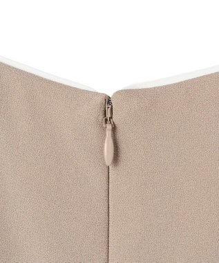 BEIGE， 【セットアップ対応】CINDY / 配色ライン クルーネックドレス Taupe x White