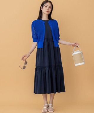 組曲 サマージャージーティアード ワンピース ネイビー系