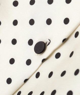 YECCA VECCA ドットパネル柄リボンブラウス Ivory