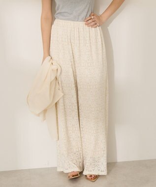 AMERICAN HOLIC プリーツレースパンツ Ivory