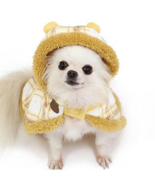 PET PARADISE ディズニー くまのプーさん ポンチョ 《チェック柄》 小型犬 イエロー