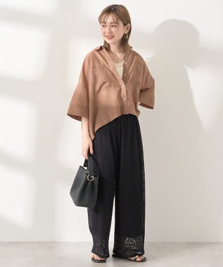 AMERICAN HOLIC プリーツレースパンツ Black