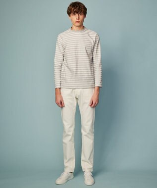 JOSEPH ABBOUD 【オーガニックコットン使用】インレーボーダー Tシャツ ライトグレー系2