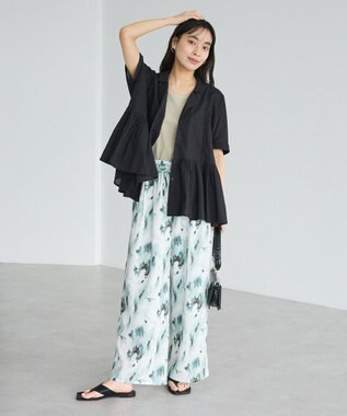 CRAFT STANDARD BOUTIQUE インド製 ペプラムブラウス Black