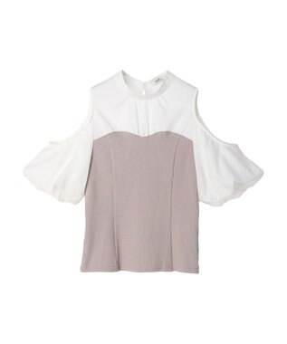 earth music&ecology オープンショルダードッキングプルオーバー Ivory