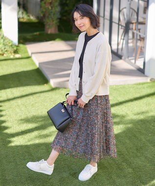 ANY リングドットボタンカーディガン ベージュ