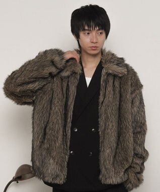 WEGO フェイクファーZIPブルゾン ライトベージュ