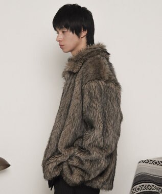 WEGO フェイクファーZIPブルゾン ライトベージュ