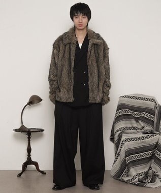 WEGO フェイクファーZIPブルゾン ライトベージュ