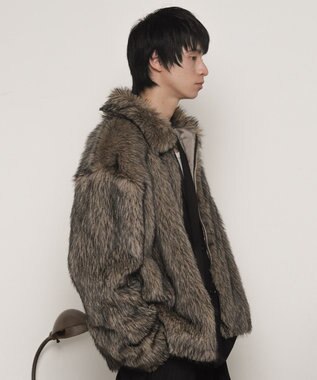 WEGO フェイクファーZIPブルゾン ライトベージュ