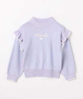 ANY KIDS 肩フリル しあわせタッチニット サックスブルー