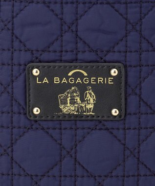 LA BAGAGERIE バイカラー　キルティングビッグトート ネイビー