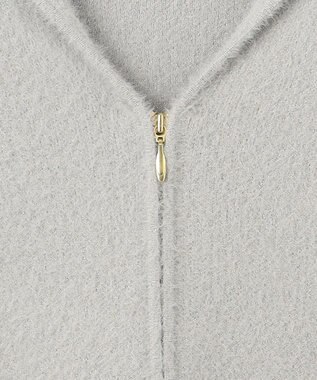 ANY SIS 【洗える】シャギーニット パーカー ライトグレー