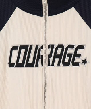 WEGO ダブルジップワッペンロゴラグランロンT ネイビー