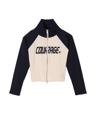 WEGO ダブルジップワッペンロゴラグランロンT ネイビー