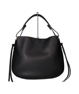 INTER-CHAUSSURES 【LORISTELLA】シュリンクレザーハンドバッグ ブラック