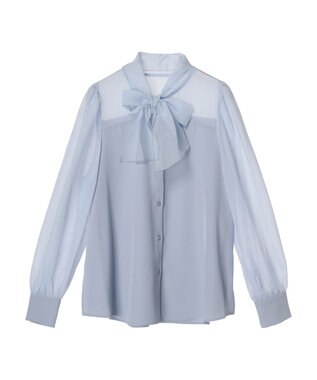 earth music&ecology シアードッキングブラウス Blue