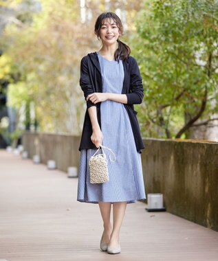 Tiaclasse 【小倉優子さん着用・UVケア・接触冷感】“やみつき”カットソーパーカーカーデ ネイビー