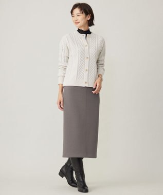 J.PRESS LADIES L 【洗える】EIGER CORD ALAN クルーネックカーディガン オフ系