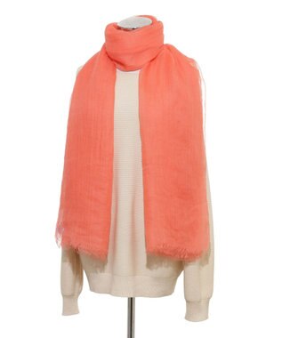 MOONBAT FURLA (フルラ) 無地ストール 麻 カシミヤ  180cm×85cm  手洗い可能 オレンジ