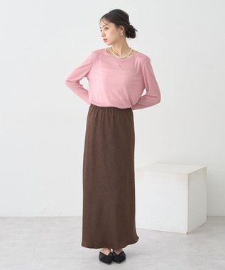 earth music&ecology クルーネックシアーテレコプルオーバー Pink