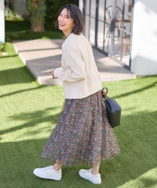 ANY リングドットボタンカーディガン ベージュ