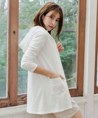 Tiaclasse 【小倉優子さん着用・UVケア・接触冷感】“やみつき”カットソーパーカーカーデ オフホワイト