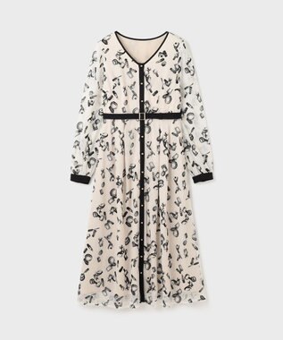 GRACE CONTINENTAL コスメフロッキープリントワンピース キナリ