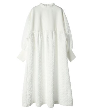 Green Parks armonia．異素材切替ワンピース Off White