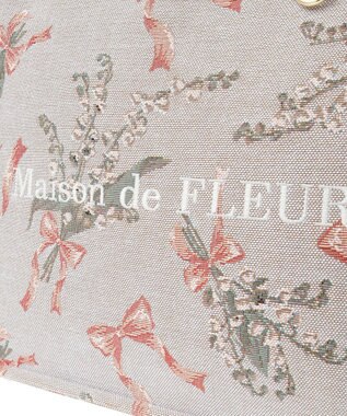Maison de FLEUR すずらん柄ゴブランスクエアトートバッグ Gray