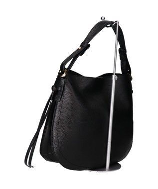 INTER-CHAUSSURES 【LORISTELLA】シュリンクレザーハンドバッグ ブラック