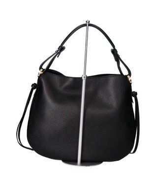 INTER-CHAUSSURES 【LORISTELLA】シュリンクレザーハンドバッグ ブラック