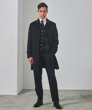 GOTAIRIKU ライトウェイトアンゴラ ステンカラーコート ダルブルー系