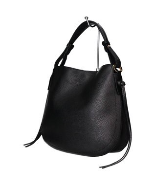 INTER-CHAUSSURES 【LORISTELLA】シュリンクレザーハンドバッグ ブラック