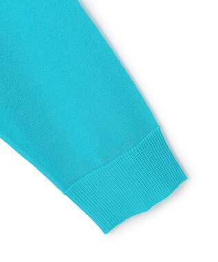 UNFILO シアーフォルムニット キーネックカーディガン ターコイズ