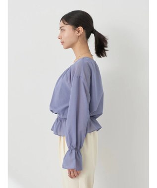 earth music&ecology シャーリングシアーブラウス Blue