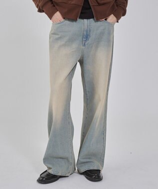 WEGO 【ユニセックス着用ITEM/ウエスト調整可】フレアデニムパンツ