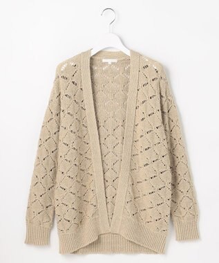 自由区 ジオメトリックモチーフ カーディガン ベージュ