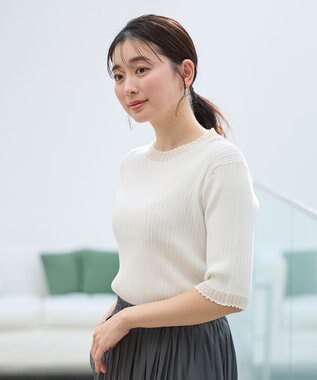 ANY L ポイントシアーリブニット オフ