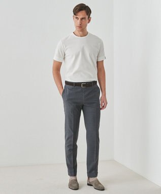 GOTAIRIKU ロングセラー【洗える/折り目加工/シワになりにくい/ウエストアジャスター】ウォッシャブル サマーウール100％パンツ_定番色(ノータック)25年モデル ライトグレー系