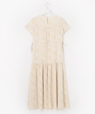 Feroux 【洗える】フラワープリントドロスト ワンピース ライトイエロー系3