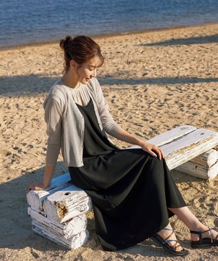 Tiaclasse シアーショートカーディガン グレージュ