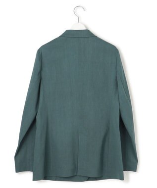 23区 【洗える】リネンレーヨンストレッチ ダブル ジャケット ダークグリーン系