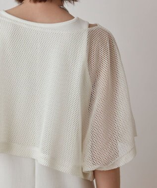 GRACE CONTINENTAL メッシュレイヤードワンピース ホワイト