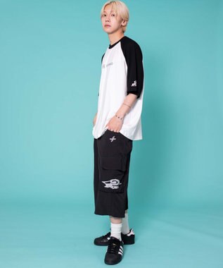 WEGO 別注PIKOグラフィックカーゴショーツ ブラック