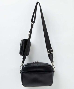 WEGO ポーチ付きスクエアショルダー ブラック