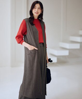 ANY 【2WAY/セットアップ可】ライトツイードジャンパースカート ブラウン