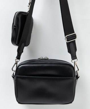 WEGO ポーチ付きスクエアショルダー ブラック