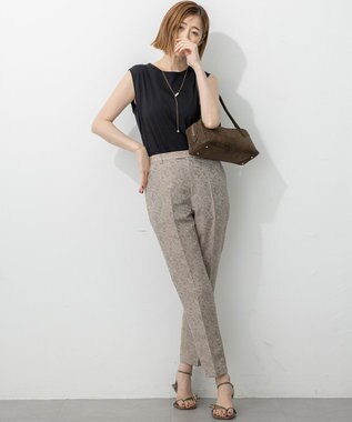 23区 【一部店舗限定/洗える】リネンライクジャカード セットアップ グレージュ系